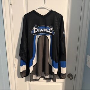 Diablo Black, White and Blue Paintball / Airsoft Jersey XXL